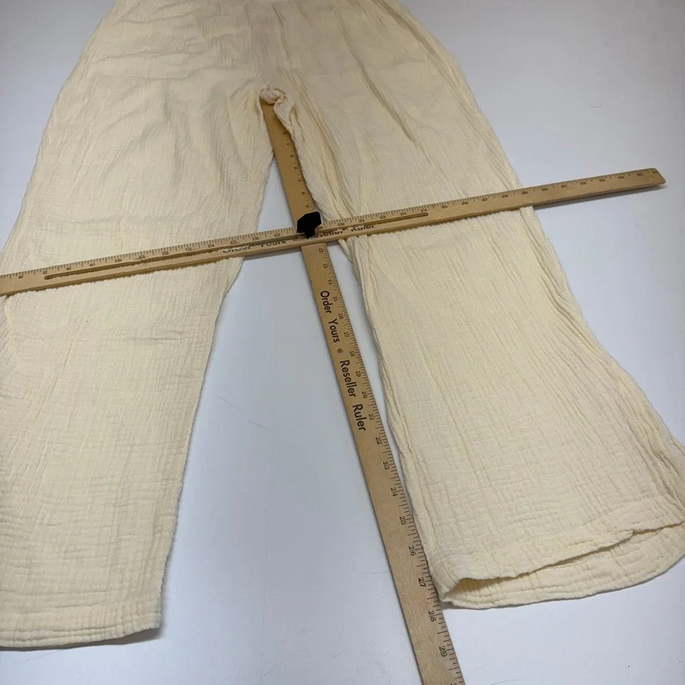 Soft Surroundings Pants Womens XL Cream Gauze Coastal Grandma Boho